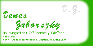 denes zaborszky business card